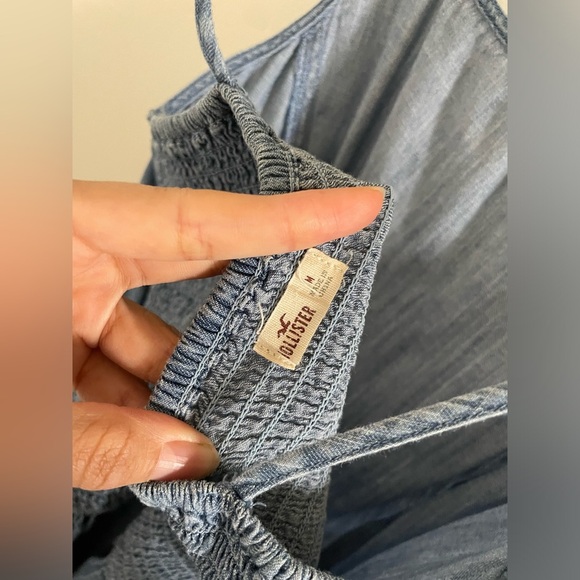 Hollister Romper Blue Light Denim Medium Sleeveless - Picture 4 of 8